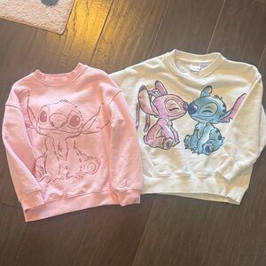 Zara Kids' Pink and White stitch and angel Sweatshirts Vguc